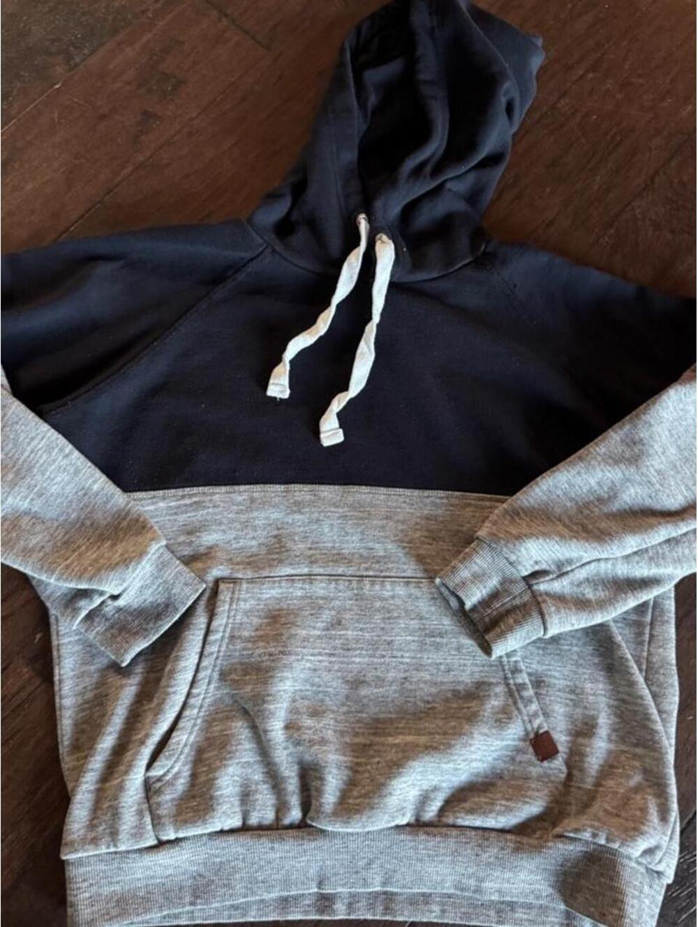 Doublju Men's Grey and Multi Hoody
